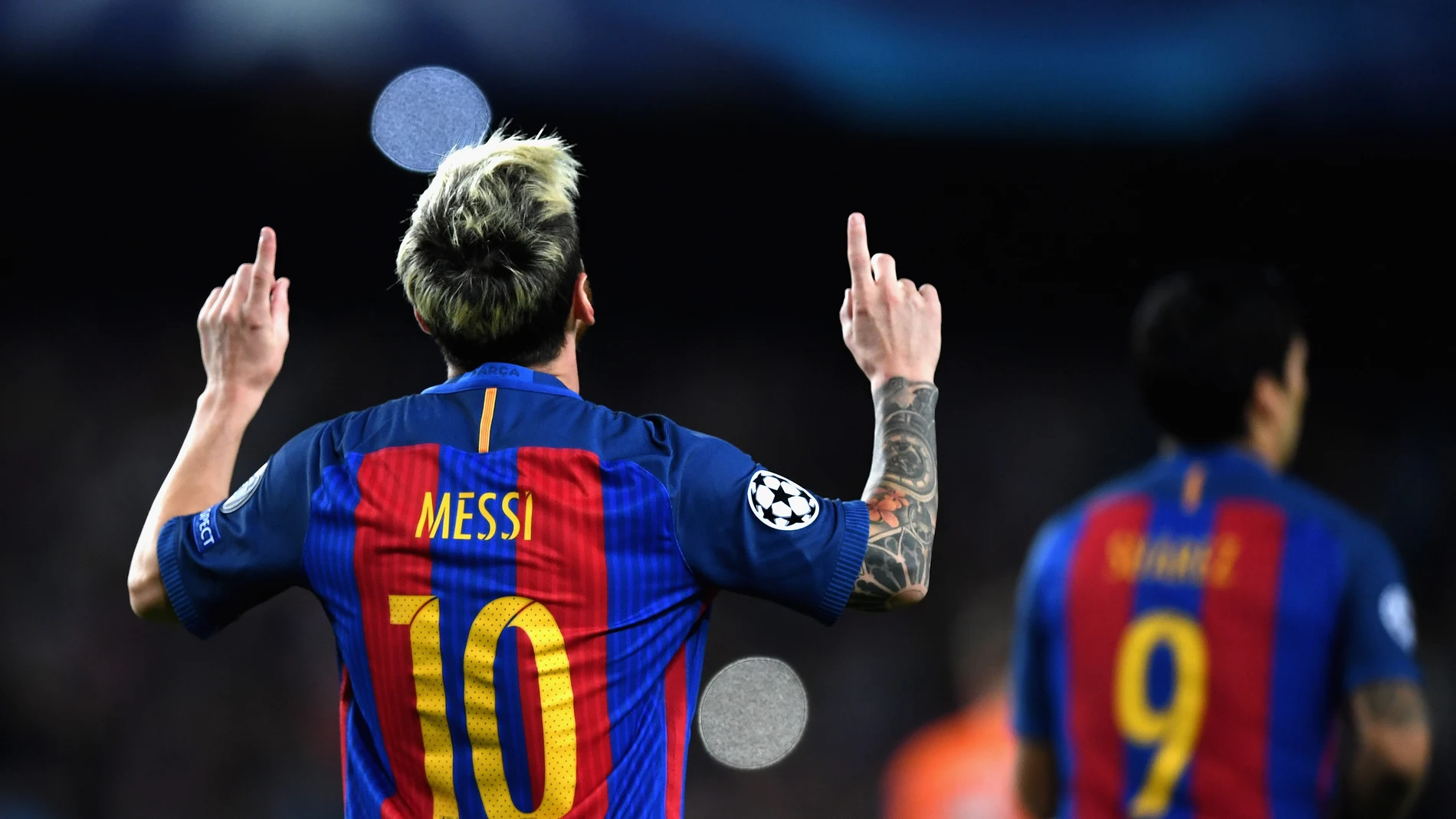 Leo Messi celebra un gol ante el Manchester City