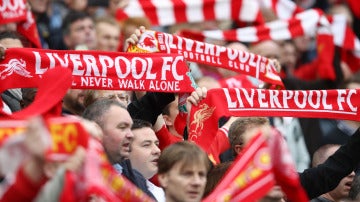 Aficionados del Liverpool durante un partido