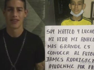 Mateo cumplió su sueño de conocer a James Rodríguez