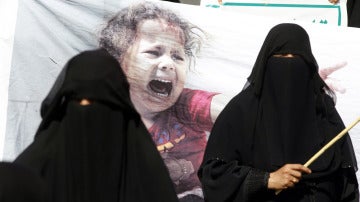 Imagen de archivo de mujeres yemeníes durante una manifestación en el país