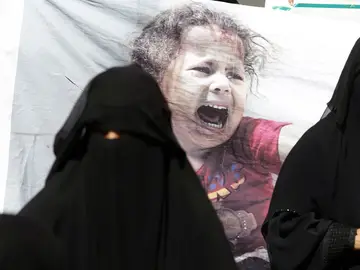 Imagen de archivo de mujeres yemeníes durante una manifestación en el país Imagen de archivo de mujeres yemeníes durante una manifestación en el país