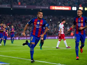 Rafinha celebra un gol con el Barça Rafinha celebra un gol con el Barça