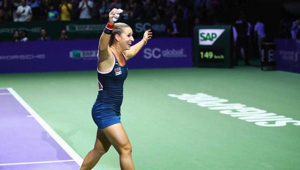 Cibulkova, celebrando la victoria en el Masters
