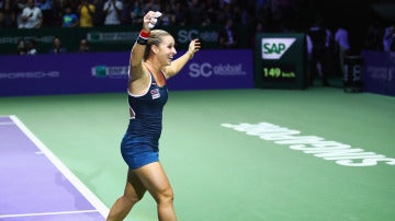 Cibulkova, celebrando la victoria en el Masters