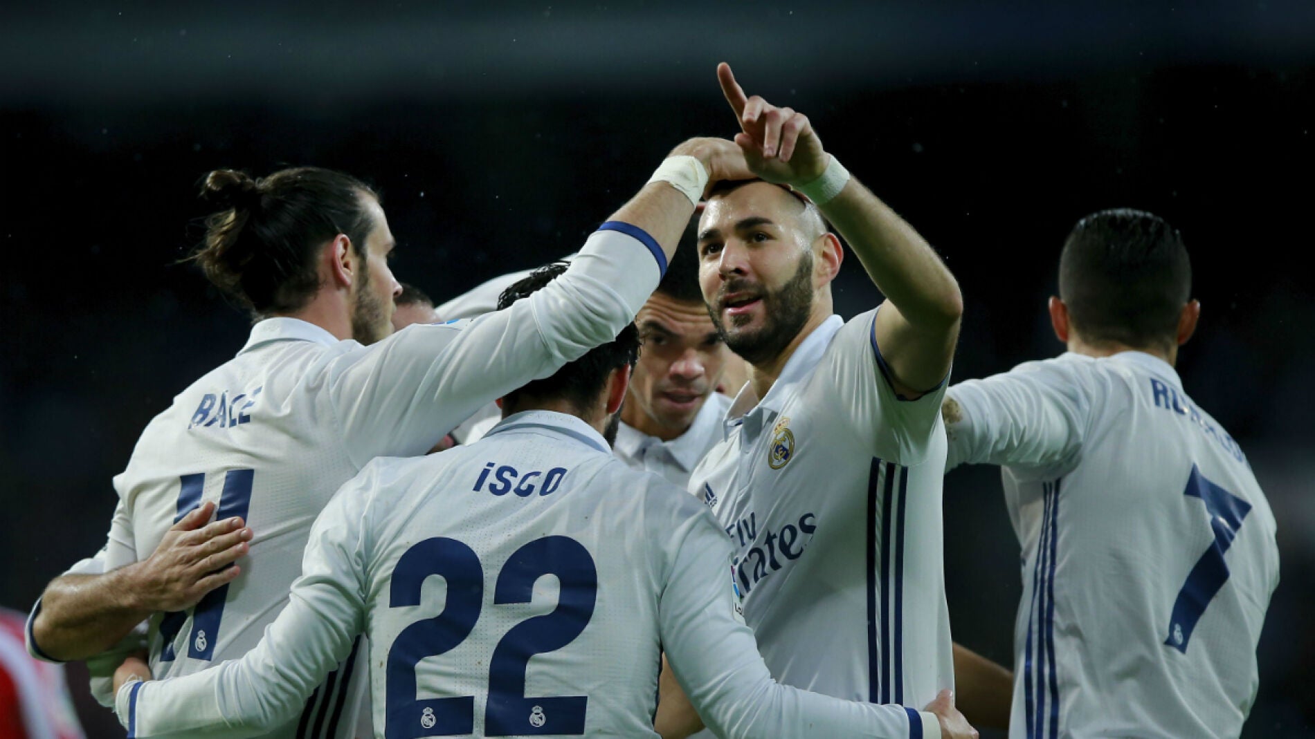 El Real Madrid celebra un gol