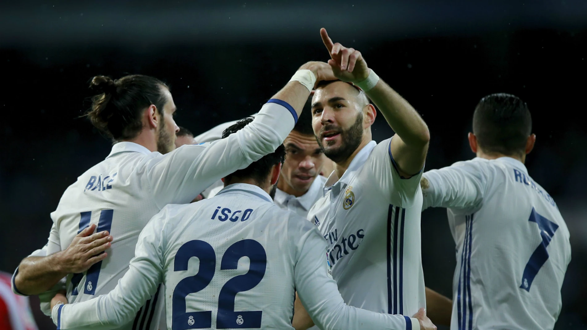 El Real Madrid celebra un gol El Real Madrid celebra un gol