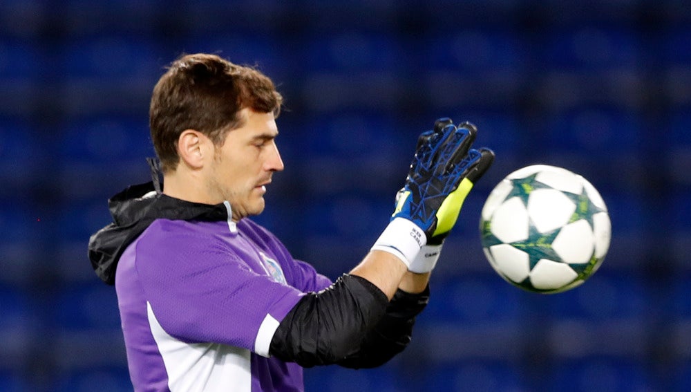 Iker Casillas durante un entrenamiento