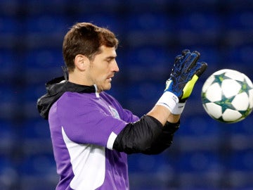 Iker Casillas durante un entrenamiento