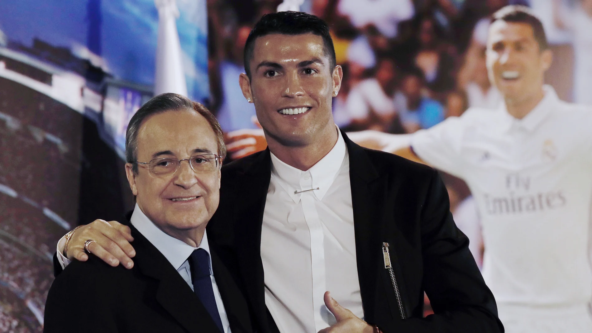 Florentino Pérez junto a Cristiano Ronaldo