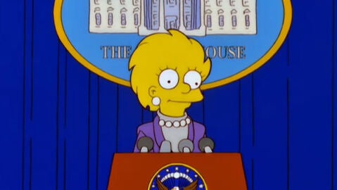 Lisa Simpson sustituye a Donald Trump al frente de Estados Unidos