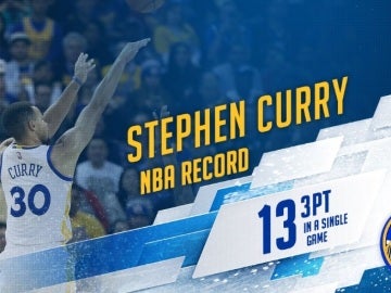 Stephen Curry, récord de triples en un partido de la NBA