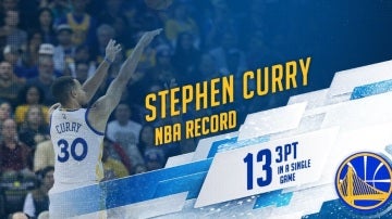 Stephen Curry, récord de triples en un partido de la NBA