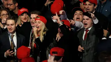 Partidarios republicanos celebran la victoria de los estado clave Partidarios republicanos celebran la victoria de los estado clave