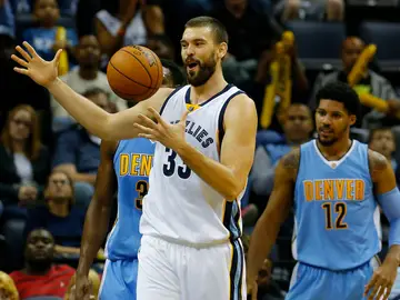 Marc Gasol, en acción ante los Nuggets Marc Gasol, en acción ante los Nuggets