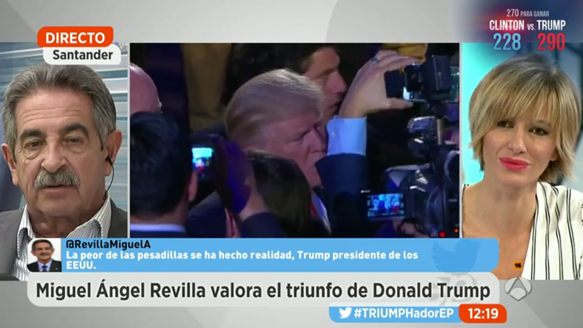 Frame 16.87315 de: Miguel Ángel Revilla: "Lo que viene es terrorífico, a Trump le van a salir imitadores"