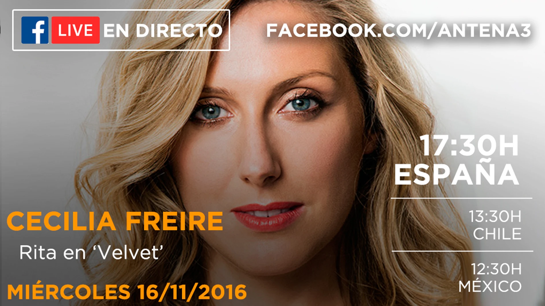 Cecilia Freire estará en directo con los seguidores de 'Velvet' en Facebook Live