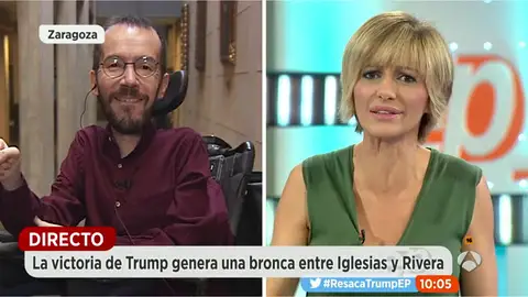 Pablo Echenique, durante una entrevista en Espejo Público Pablo Echenique, durante una entrevista en Espejo Público