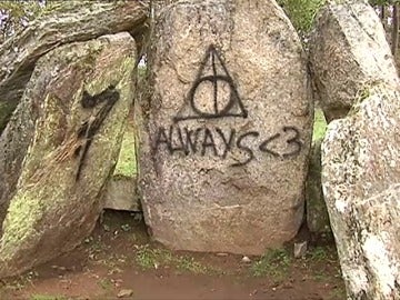 Pintan con símbolos de Harry Potter el principal dolmen de Vigo
