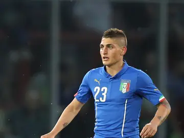 Veratti en un partido con la selección italiana Veratti en un partido con la selección italiana