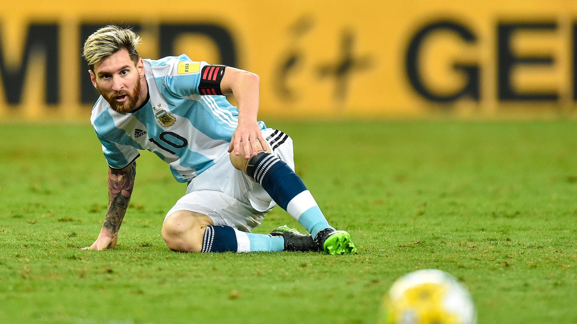 Messi, durante el partido Brasil-Argentina Messi, durante el partido Brasil-Argentina