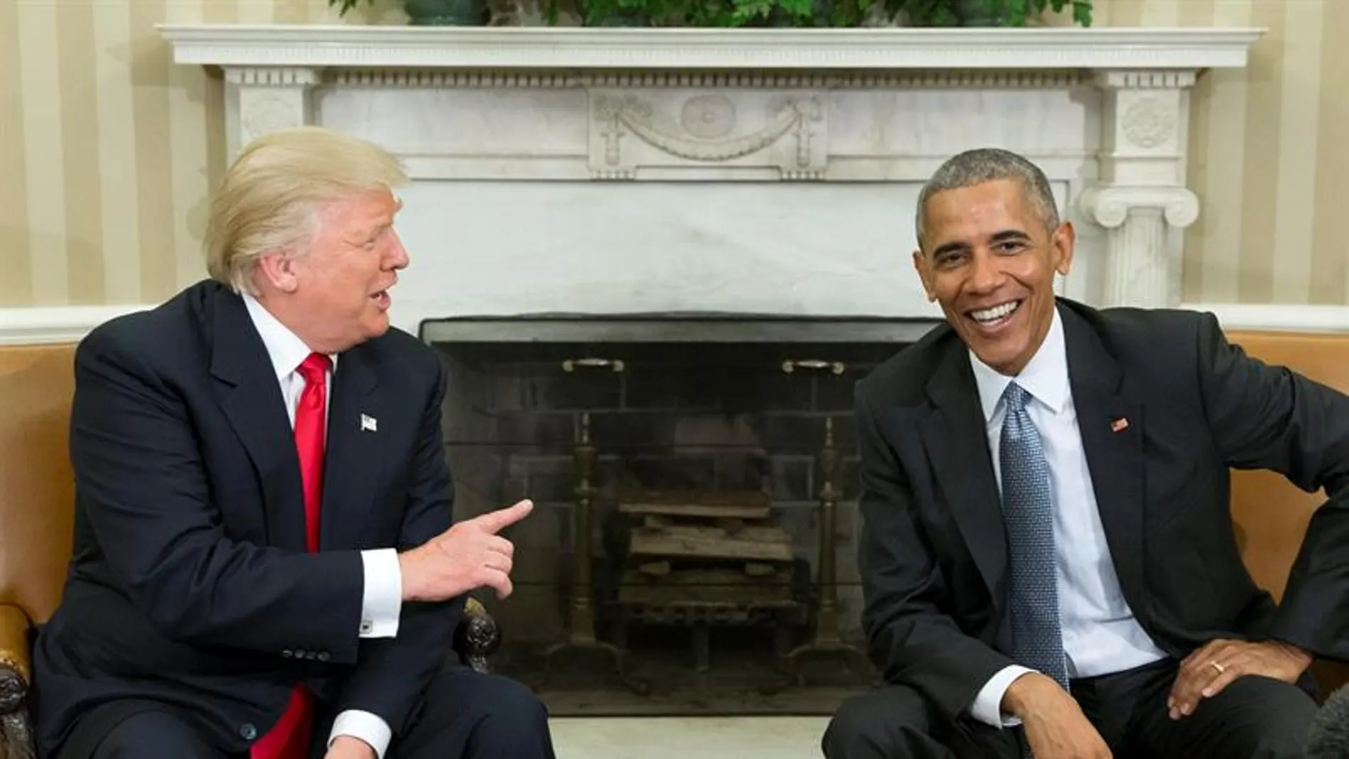 Donald Trump y Barack Obama, durante su primera reunión Donald Trump y Barack Obama, durante su primera reunión
