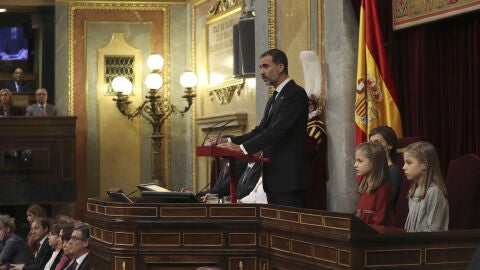 El Rey Felipe VI durante su discurso