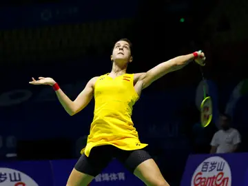 Carolina Marín, en acción durante el Abierto de China Carolina Marín, en acción durante el Abierto de China