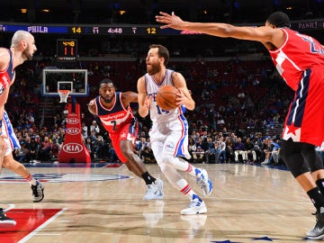 Sergio Rodríguez, en acción ante los Sixers