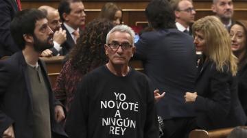 Diego Cañamero con una camiseta reivindicativa
