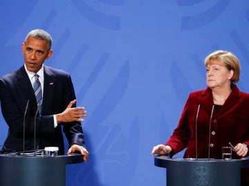 Obama y Merkel en rueda de prensa