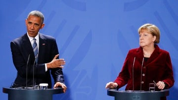 Obama y Merkel en rueda de prensa