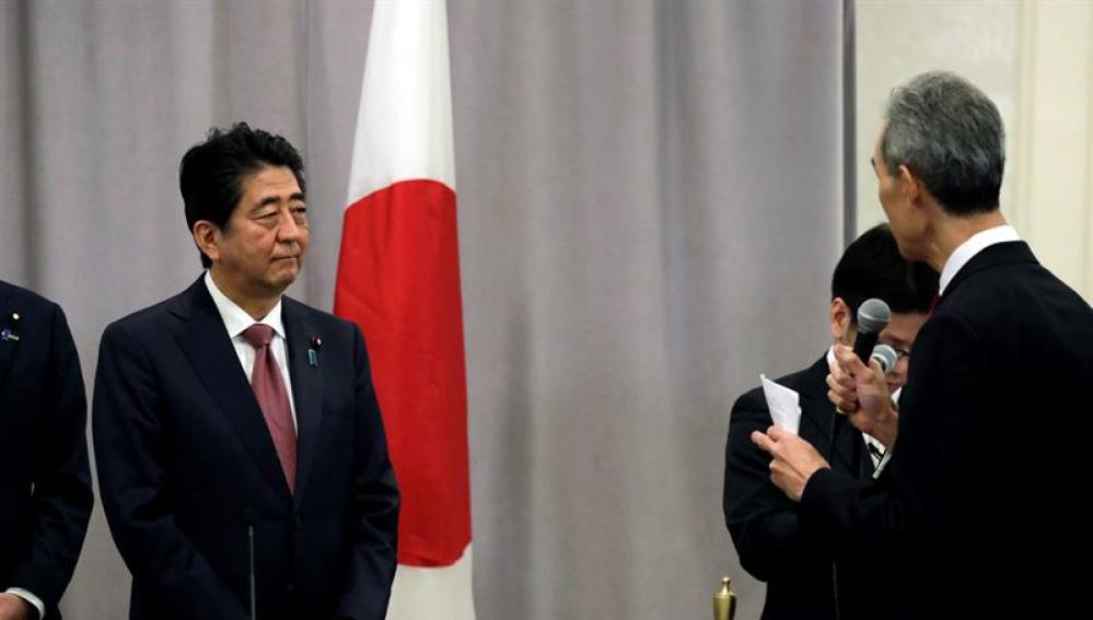 El primer ministro japonés, tras su reunión con Trump