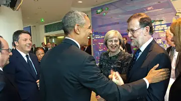 Saludo entre Rajoy y Obama Saludo entre Rajoy y Obama