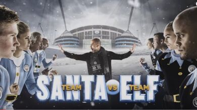 Los jugadores del Manchester City enfrentados en una guerra...¡de bolas de nieve! 