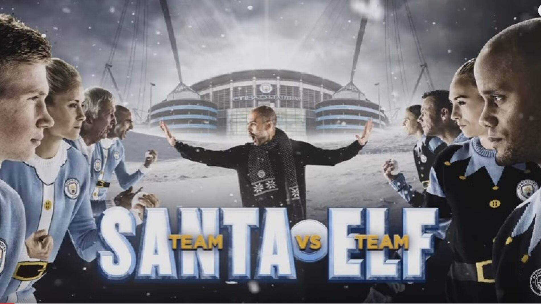 Los jugadores del City presentan la campa&ntilde;a de Navidad