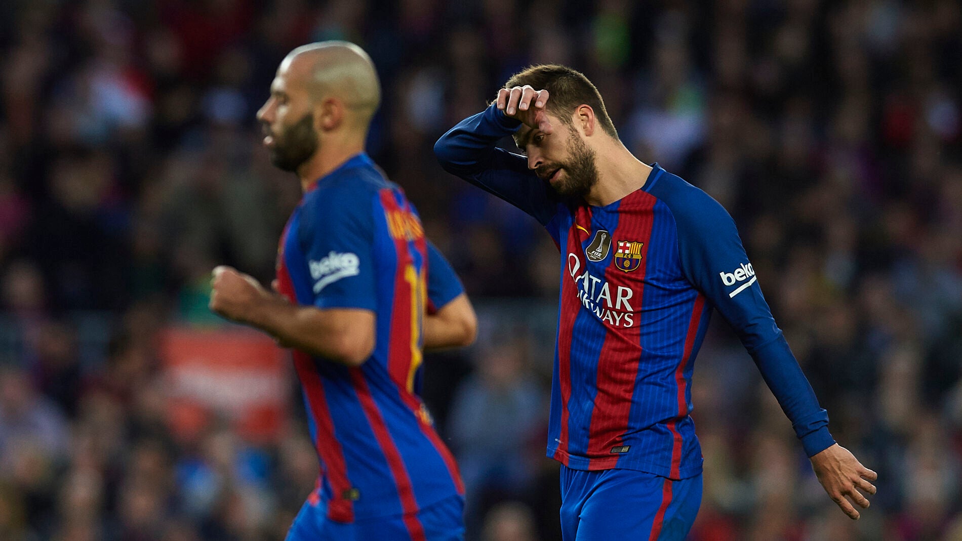 Piqu&eacute; se lamenta tras una ocasi&oacute;n perdida ante el M&aacute;laga