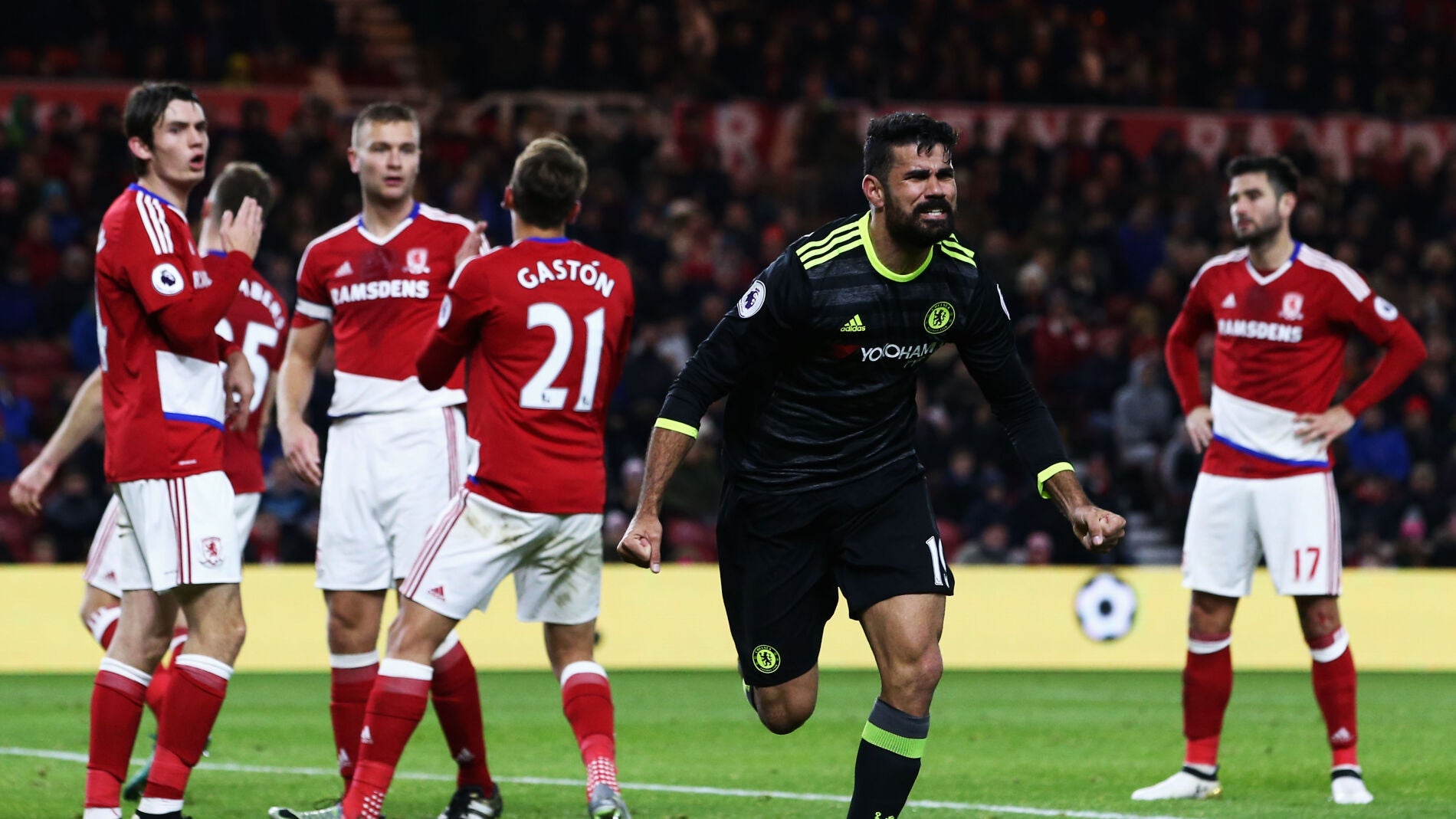 Diego Costa celebra su gol ante el Middlesbrough