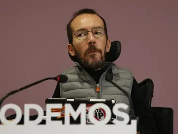 Pablo Echenique, durante la rueda de prensa que ha ofrecido tras el Consejo de Coordinación del partido Pablo Echenique, durante la rueda de prensa que ha ofrecido tras el Consejo de Coordinación del partido