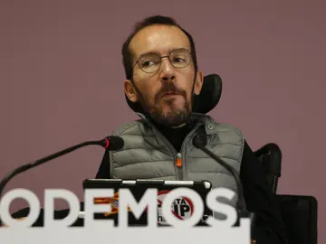 Pablo Echenique, durante la rueda de prensa que ha ofrecido tras el Consejo de Coordinación del partido Pablo Echenique, durante la rueda de prensa que ha ofrecido tras el Consejo de Coordinación del partido