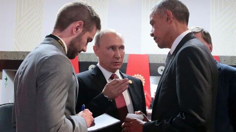 Barack Obama se re&uacute;ne con Vladimir Putin 