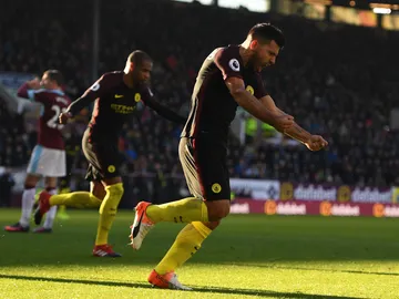 Agüero celebra un gol con el City Agüero celebra un gol con el City