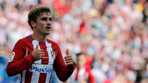 Antoine Griezmann celebra un gol con el Atl&eacute;tico