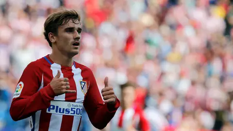 Antoine Griezmann celebra un gol con el Atlético Antoine Griezmann celebra un gol con el Atlético