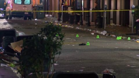 Frame 7.373202 de: Un muerto y nueve heridos en un tiroteo en New Orleans