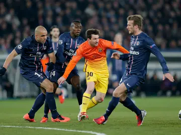 Leo Messi, durante un partido contra el PSG Leo Messi, durante un partido contra el PSG