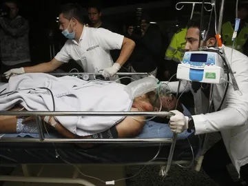 Alan Ruschel, a su llegada al hospital Alan Ruschel, a su llegada al hospital