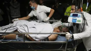 Alan Ruschel, a su llegada al hospital Alan Ruschel, a su llegada al hospital