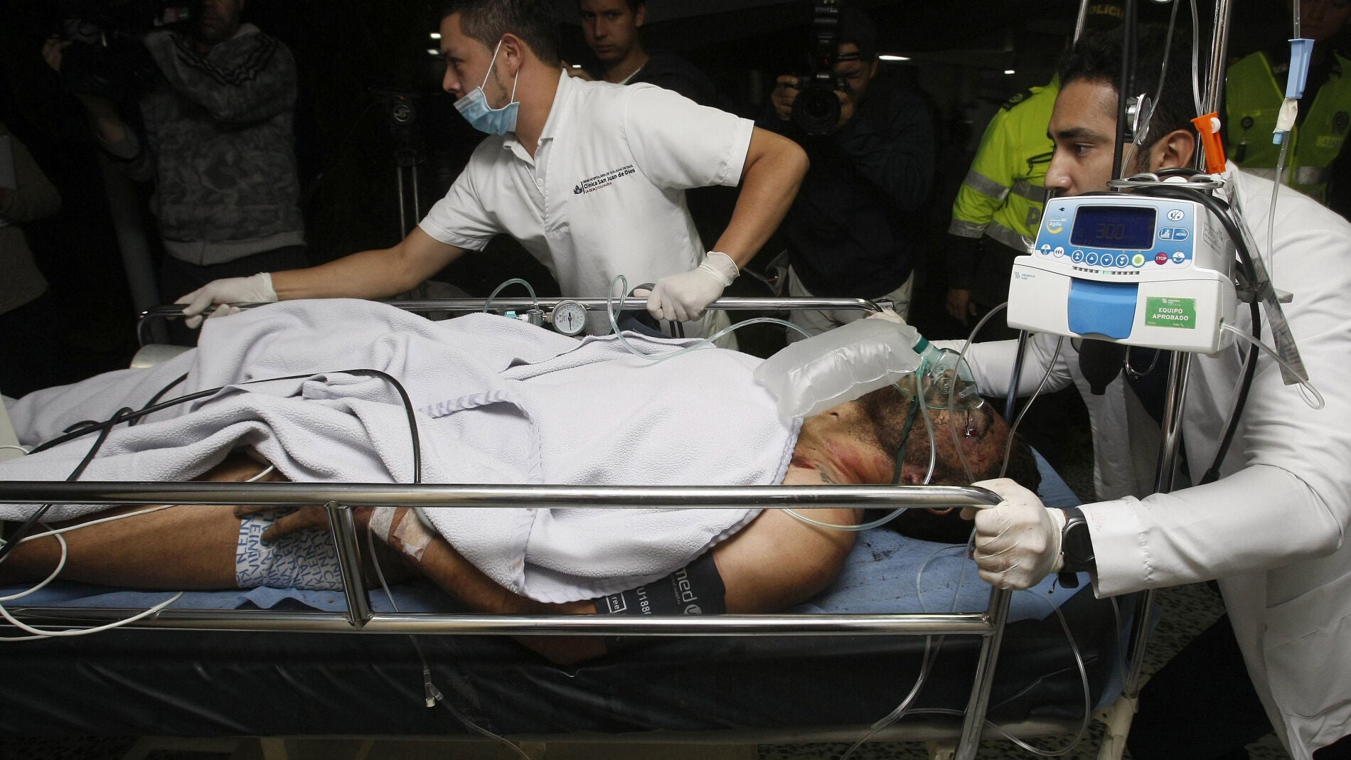 Alan Ruschel, a su llegada al hospital