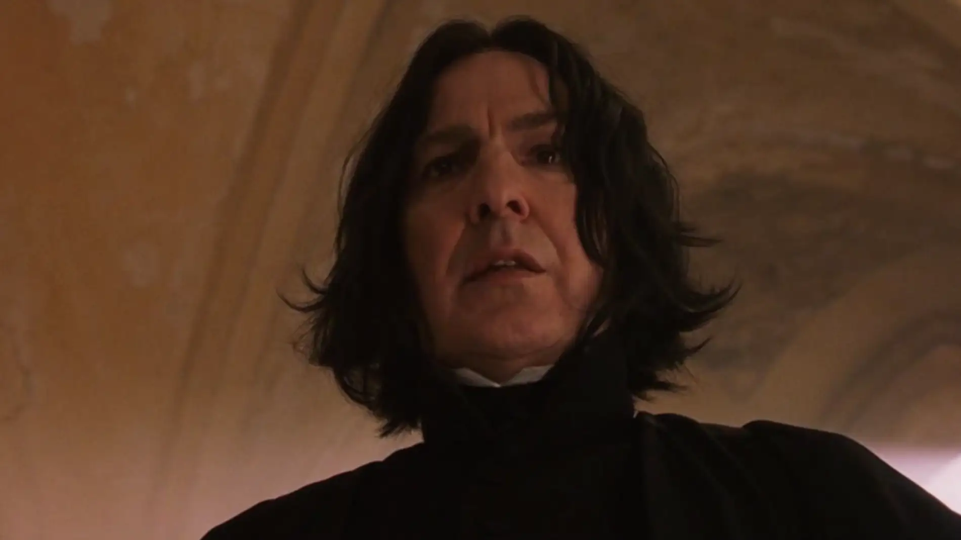 Alan Rickman interpretando a Snape en 'Harry Potter'