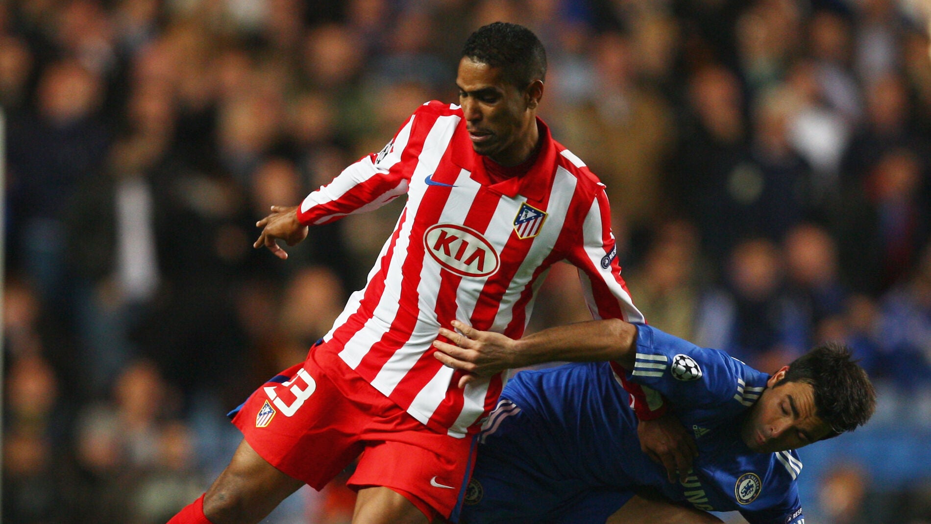 Cl&eacute;ber Santana, en un partido con el Atl&eacute;tico de Madrid